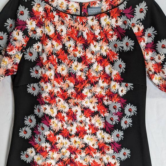 Rabbit Rabbit Rabbit 1/4 Sleeve Floral Sheath Midi Dress Size 10 - Picture 3 of 9